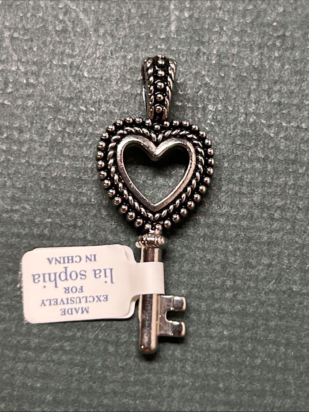 Lia Sophia Silver Heart Key Pendant silver New